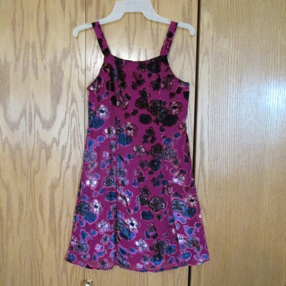 GIRL'S SIZE 10 DRESS FUCHSIA PINK, NAVY BLUE FLORAL JUMPER FLOCKED TUNIC BOHO HI - Picture 2 of 8